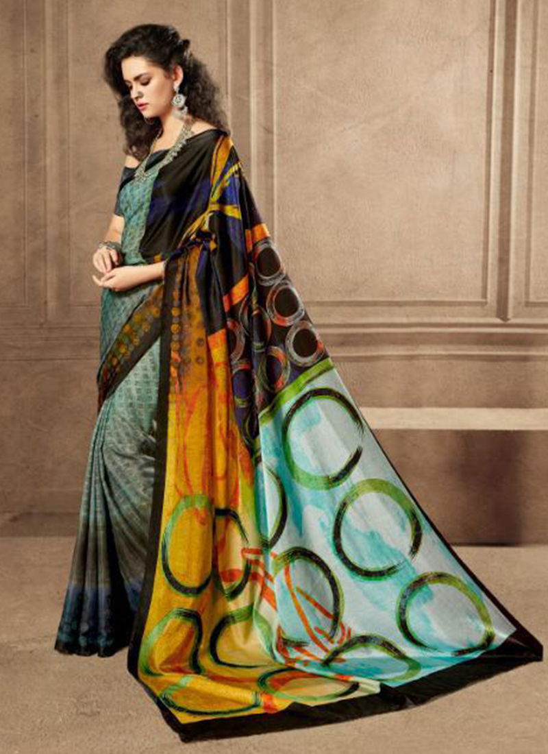 New Satin Designer Digital Printed Sarees Collection